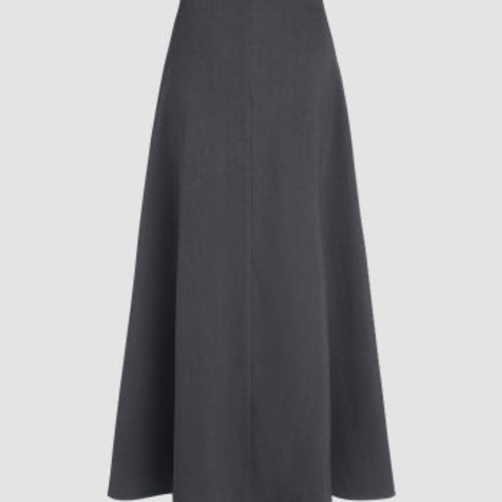 High Waist Solid Pleated Maxi Skirt - Picture 5 of 5